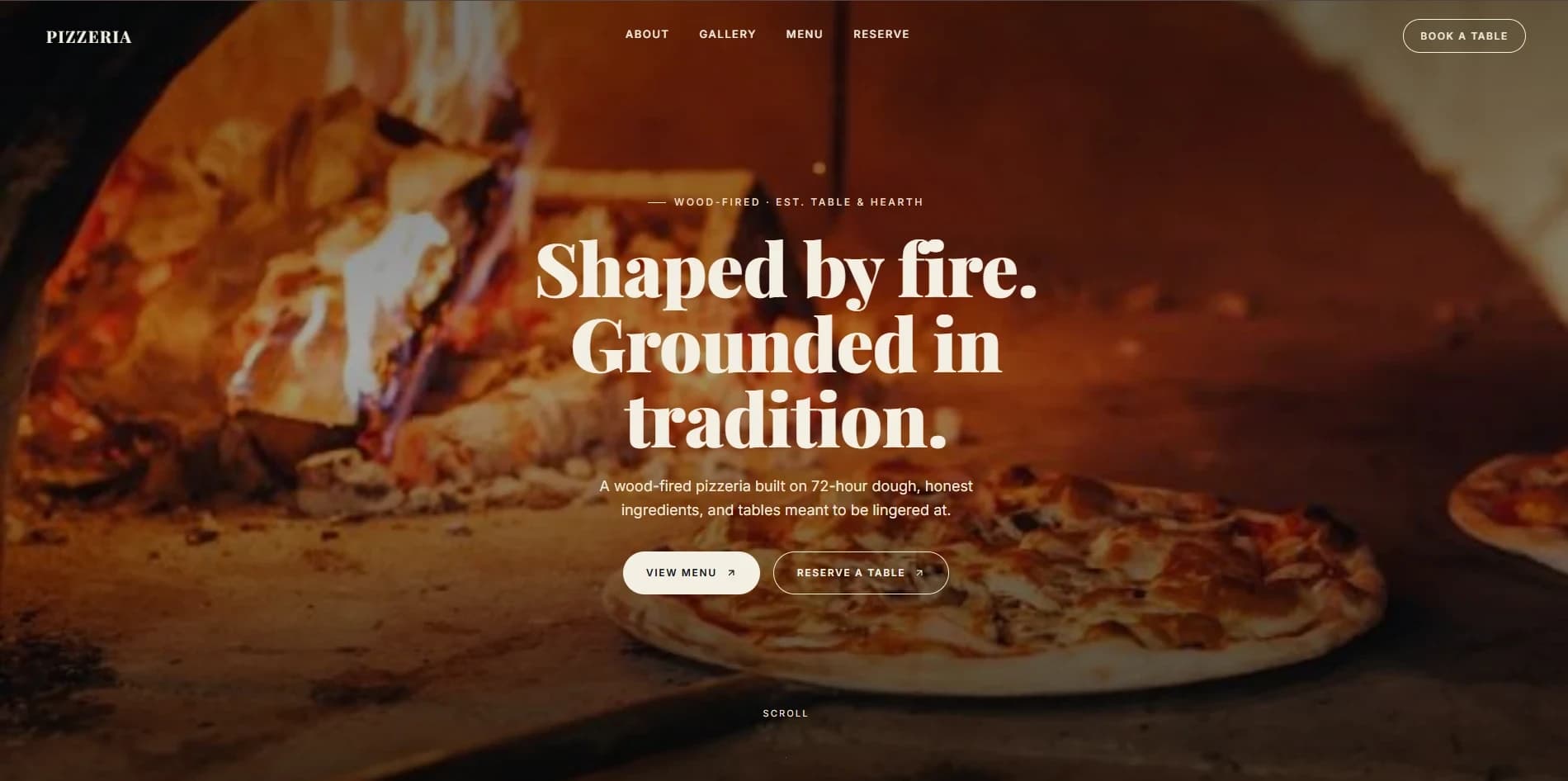 Pizzeria website preview